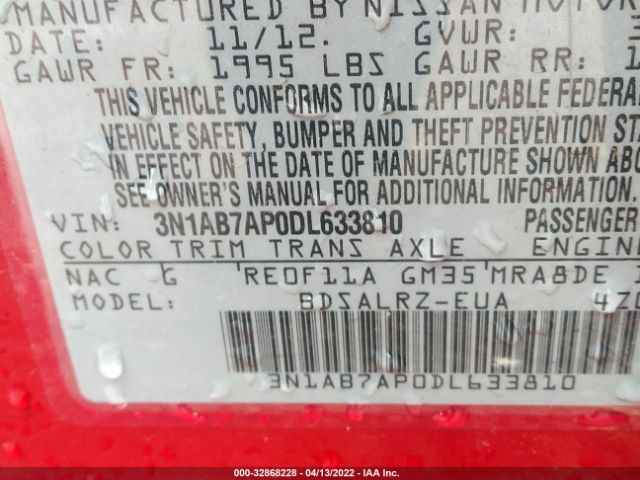 Photo 8 VIN: 3N1AB7AP0DL633810 - NISSAN SENTRA 