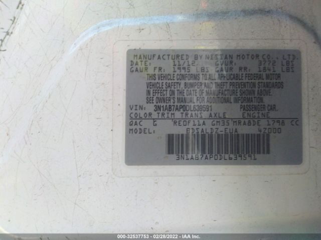 Photo 8 VIN: 3N1AB7AP0DL639591 - NISSAN SENTRA 