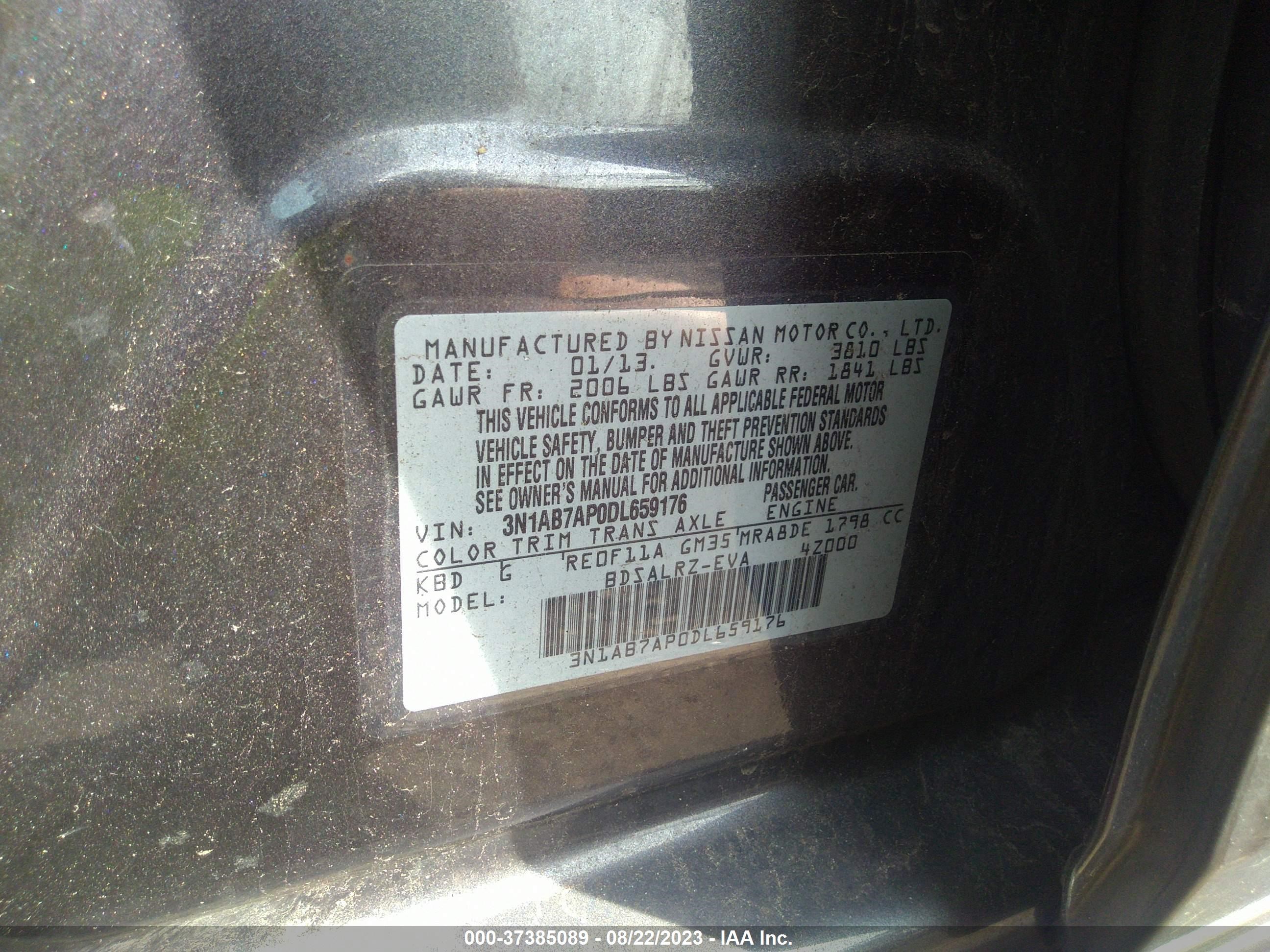 Photo 8 VIN: 3N1AB7AP0DL659176 - NISSAN SENTRA 