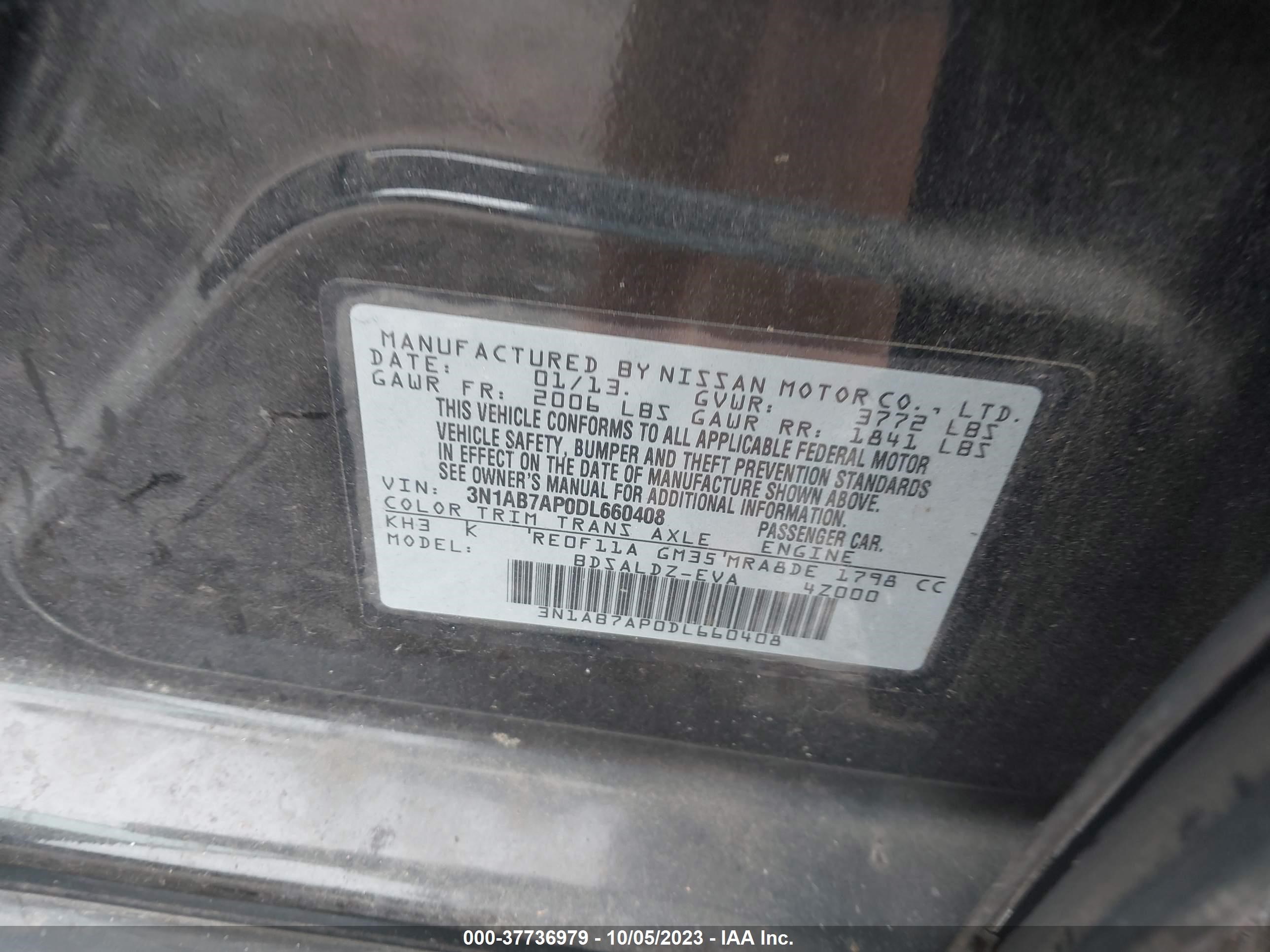 Photo 8 VIN: 3N1AB7AP0DL660408 - NISSAN SENTRA 