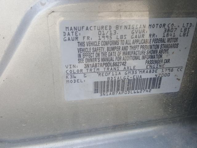 Photo 9 VIN: 3N1AB7AP0DL662742 - NISSAN SENTRA S 