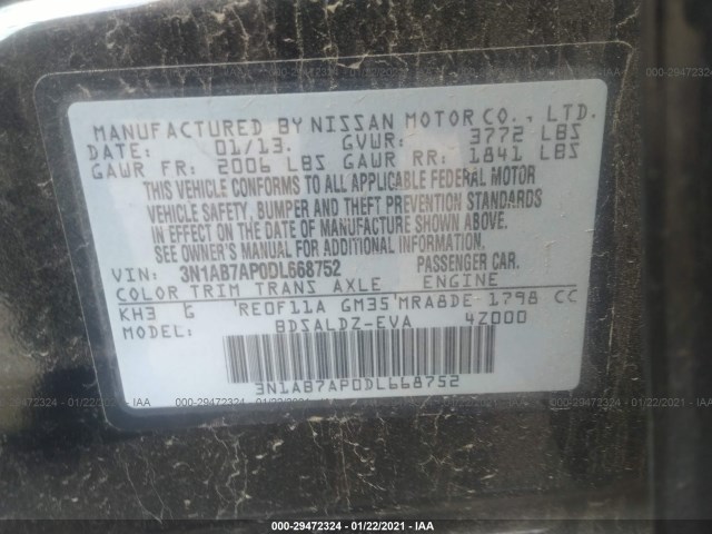 Photo 8 VIN: 3N1AB7AP0DL668752 - NISSAN SENTRA 