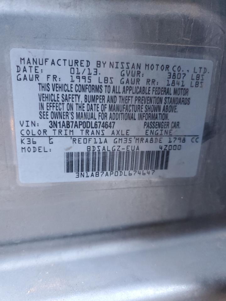 Photo 11 VIN: 3N1AB7AP0DL674647 - NISSAN SENTRA 