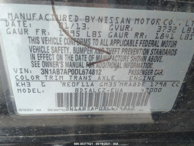 Photo 8 VIN: 3N1AB7AP0DL674812 - NISSAN SENTRA 