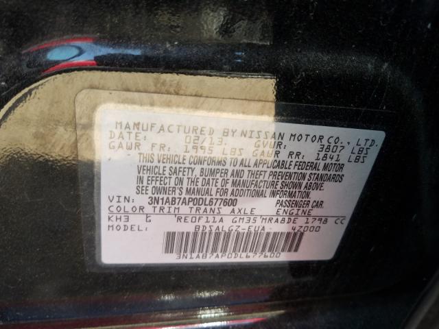 Photo 9 VIN: 3N1AB7AP0DL677600 - NISSAN SENTRA S 