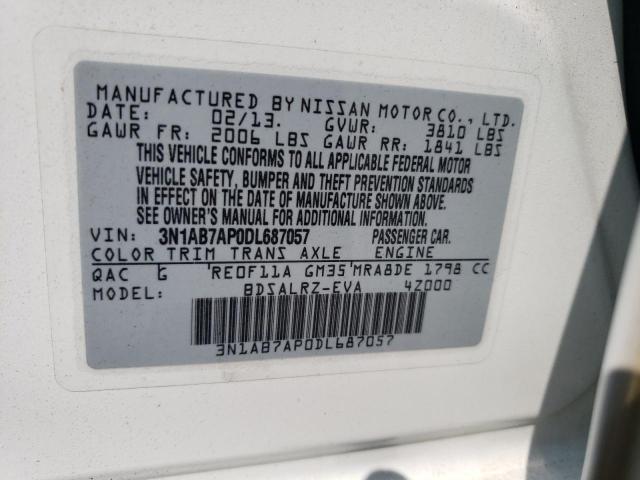 Photo 11 VIN: 3N1AB7AP0DL687057 - NISSAN SENTRA S 