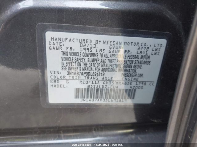 Photo 8 VIN: 3N1AB7AP0DL691819 - NISSAN SENTRA 