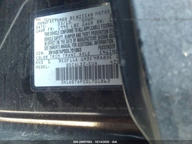 Photo 8 VIN: 3N1AB7AP0DL701863 - NISSAN SENTRA 