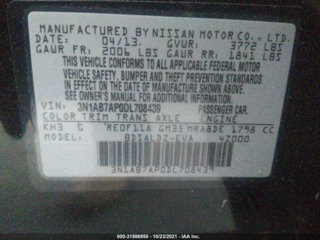 Photo 8 VIN: 3N1AB7AP0DL708439 - NISSAN SENTRA 