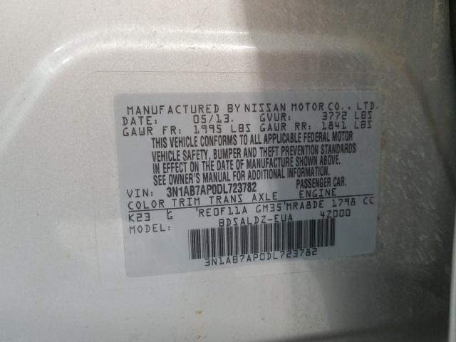 Photo 9 VIN: 3N1AB7AP0DL723782 - NISSAN SENTRA S 