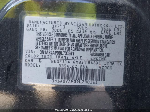 Photo 8 VIN: 3N1AB7AP0DL730361 - NISSAN SENTRA 