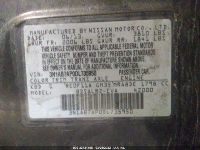 Photo 8 VIN: 3N1AB7AP0DL735950 - NISSAN SENTRA 