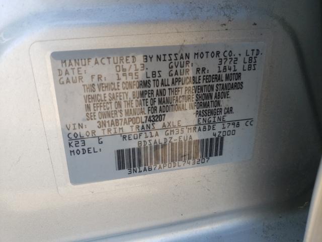 Photo 9 VIN: 3N1AB7AP0DL743207 - NISSAN SENTRA S 