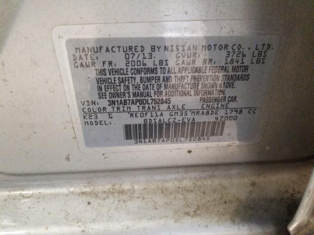 Photo 9 VIN: 3N1AB7AP0DL752845 - NISSAN SENTRA S 