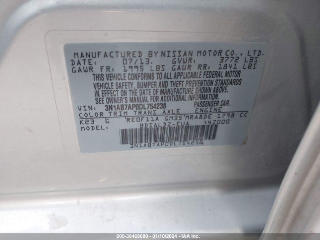 Photo 8 VIN: 3N1AB7AP0DL754238 - NISSAN SENTRA 