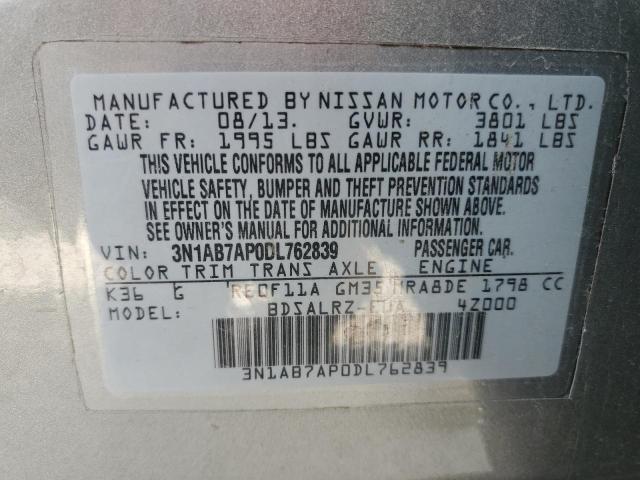 Photo 12 VIN: 3N1AB7AP0DL762839 - NISSAN SENTRA S 