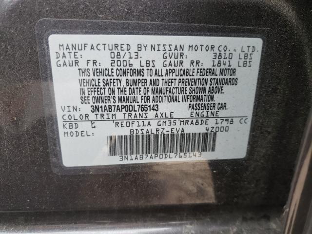 Photo 9 VIN: 3N1AB7AP0DL765143 - NISSAN SENTRA S 