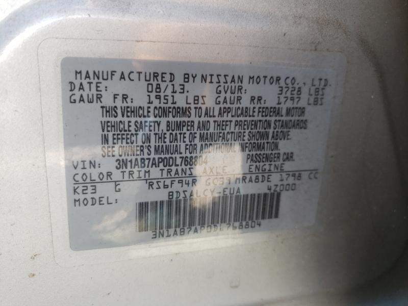 Photo 9 VIN: 3N1AB7AP0DL768804 - NISSAN SENTRA S 