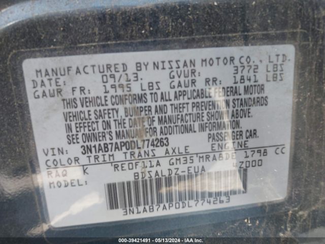 Photo 8 VIN: 3N1AB7AP0DL774263 - NISSAN SENTRA 