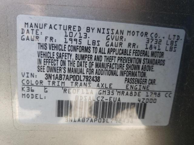 Photo 9 VIN: 3N1AB7AP0DL792438 - NISSAN SENTRA S 