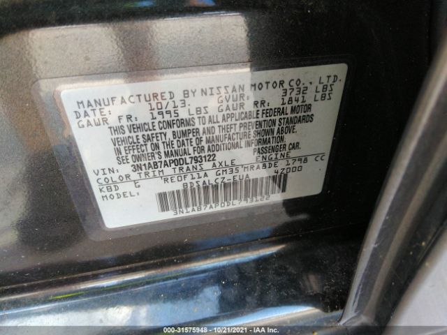 Photo 8 VIN: 3N1AB7AP0DL793122 - NISSAN SENTRA 