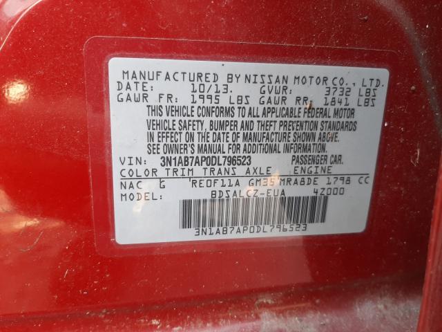 Photo 9 VIN: 3N1AB7AP0DL796523 - NISSAN SENTRA S 