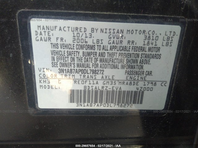 Photo 8 VIN: 3N1AB7AP0DL798272 - NISSAN SENTRA 