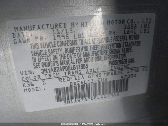 Photo 8 VIN: 3N1AB7AP0EL611985 - NISSAN SENTRA 