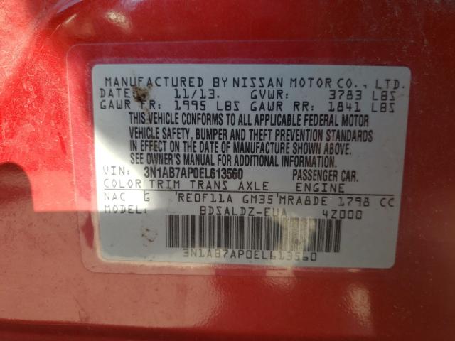 Photo 9 VIN: 3N1AB7AP0EL613560 - NISSAN SENTRA S 