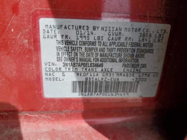 Photo 11 VIN: 3N1AB7AP0EL634649 - NISSAN SENTRA S 