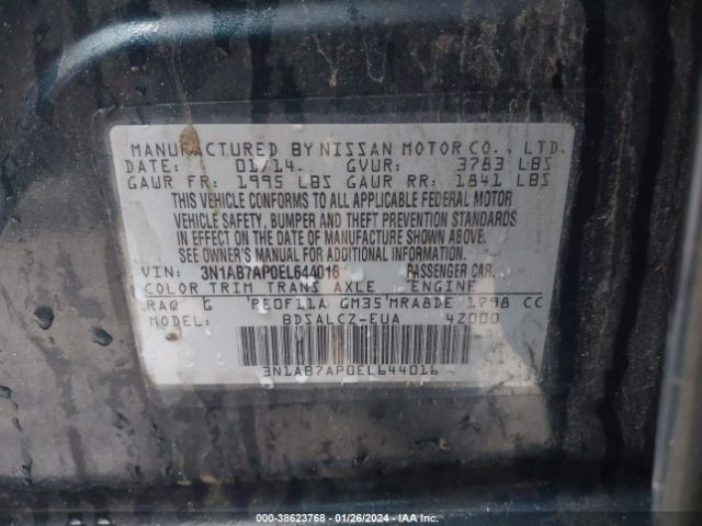 Photo 8 VIN: 3N1AB7AP0EL644016 - NISSAN SENTRA 