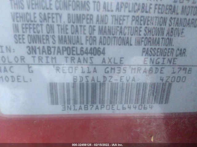 Photo 8 VIN: 3N1AB7AP0EL644064 - NISSAN SENTRA 