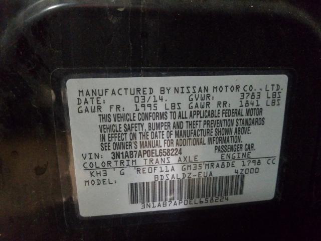 Photo 9 VIN: 3N1AB7AP0EL658224 - NISSAN SENTRA S 