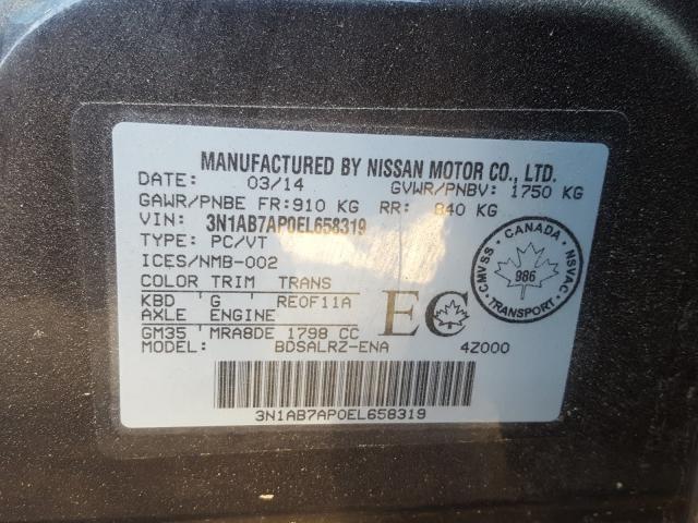 Photo 9 VIN: 3N1AB7AP0EL658319 - NISSAN SENTRA S 