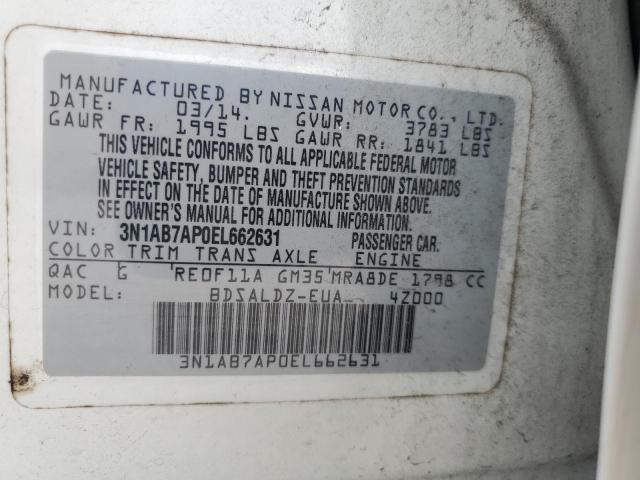 Photo 12 VIN: 3N1AB7AP0EL662631 - NISSAN SENTRA S 