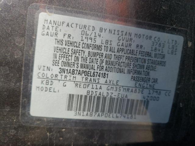 Photo 11 VIN: 3N1AB7AP0EL674181 - NISSAN SENTRA S 