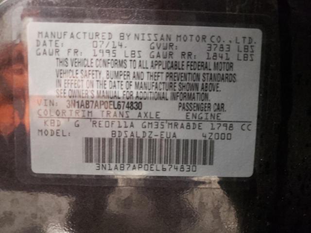 Photo 11 VIN: 3N1AB7AP0EL674830 - NISSAN SENTRA S 