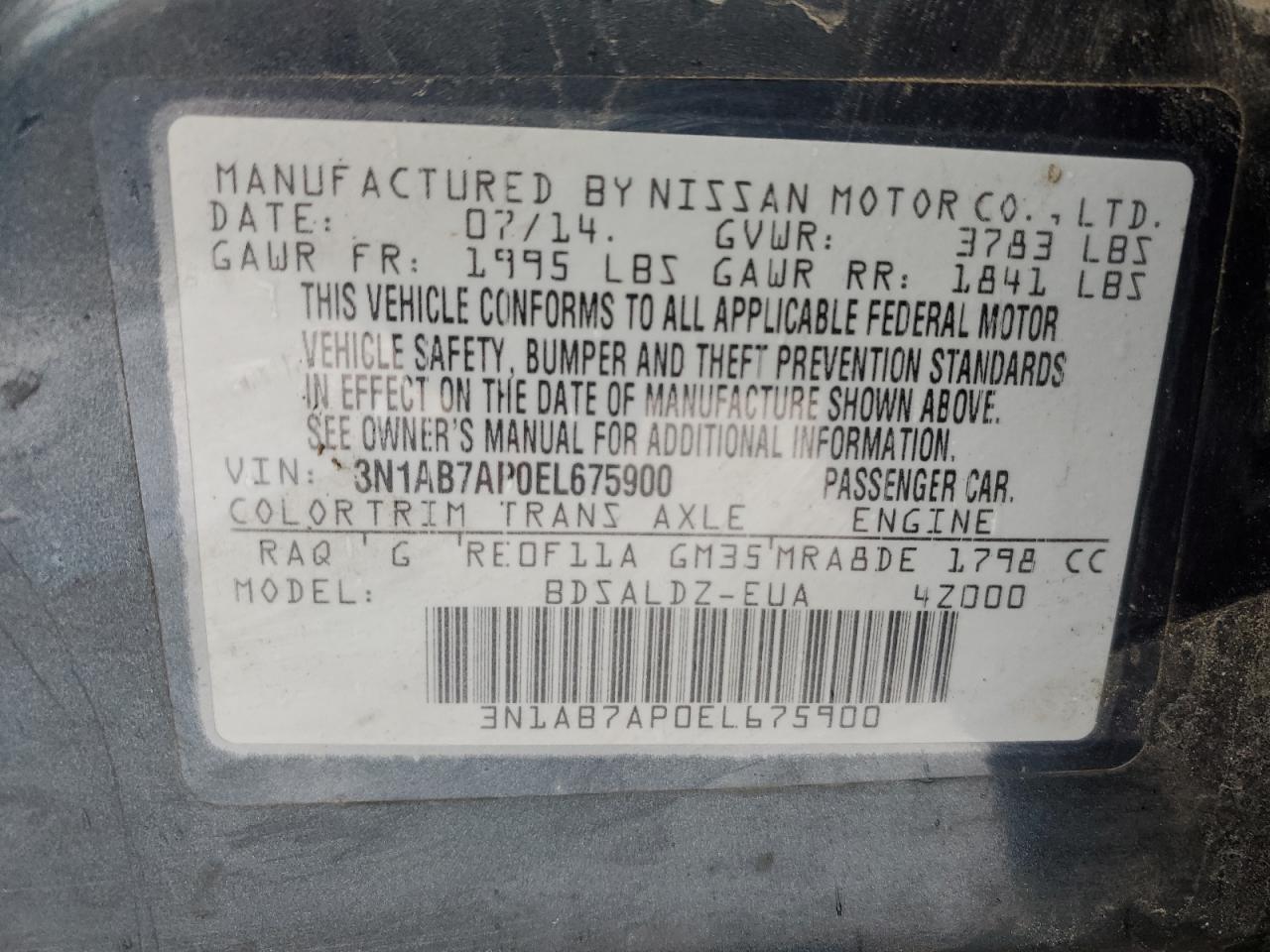 Photo 12 VIN: 3N1AB7AP0EL675900 - NISSAN SENTRA 