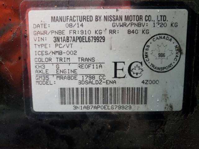 Photo 11 VIN: 3N1AB7AP0EL679929 - NISSAN SENTRA S 