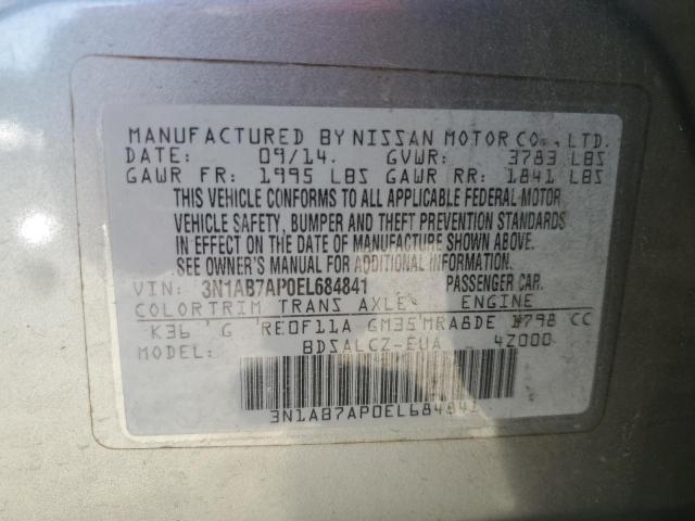 Photo 11 VIN: 3N1AB7AP0EL684841 - NISSAN SENTRA S 