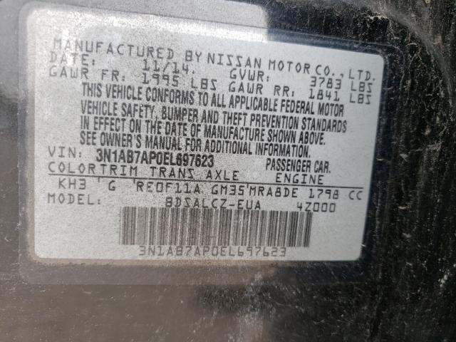 Photo 9 VIN: 3N1AB7AP0EL697623 - NISSAN SENTRA S 