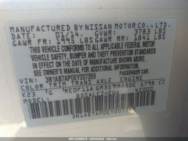 Photo 8 VIN: 3N1AB7AP0EY207359 - NISSAN SENTRA 