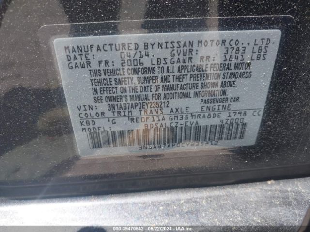 Photo 8 VIN: 3N1AB7AP0EY235212 - NISSAN SENTRA 