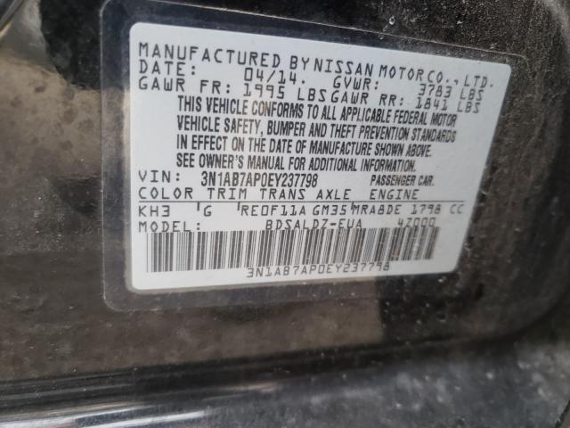 Photo 9 VIN: 3N1AB7AP0EY237798 - NISSAN SENTRA S 