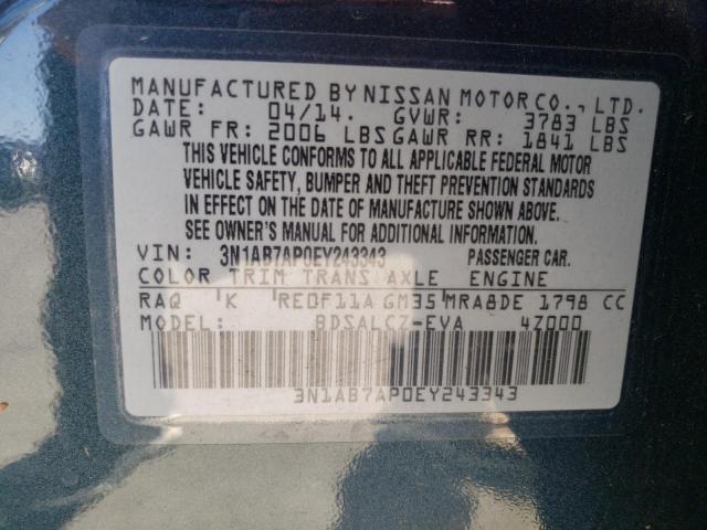 Photo 11 VIN: 3N1AB7AP0EY243343 - NISSAN SENTRA S 