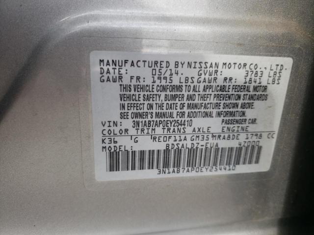 Photo 9 VIN: 3N1AB7AP0EY254410 - NISSAN SENTRA S 