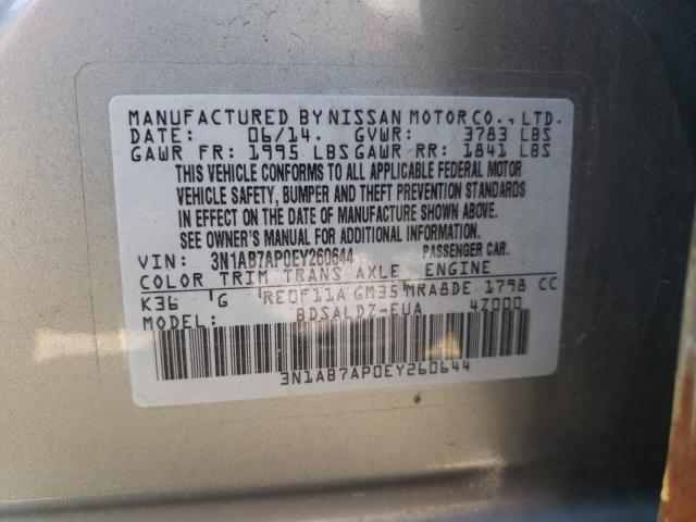 Photo 9 VIN: 3N1AB7AP0EY260644 - NISSAN SENTRA S 