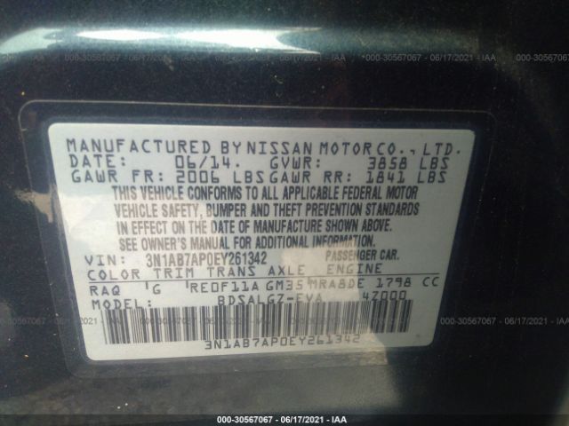 Photo 8 VIN: 3N1AB7AP0EY261342 - NISSAN SENTRA 