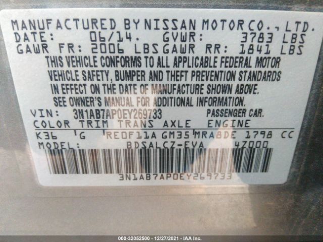 Photo 8 VIN: 3N1AB7AP0EY269733 - NISSAN SENTRA 