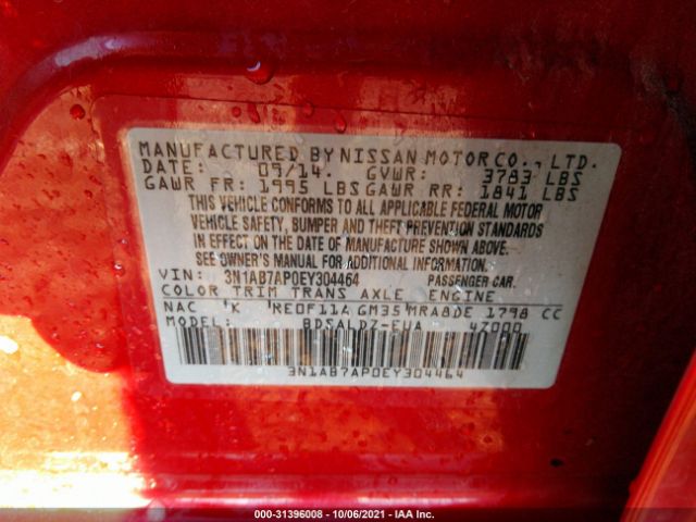 Photo 8 VIN: 3N1AB7AP0EY304464 - NISSAN SENTRA 